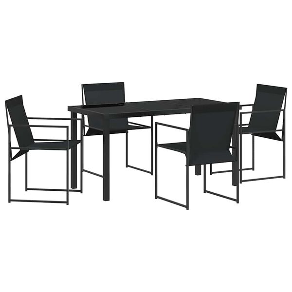 vidaXL Conjunto de Comedor de Jard&iacute;n 5 pcs Negro