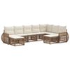 vidaXL Conjunto de sof&aacute;s de jard&iacute;n 9 pcs Beige rat&aacute;n sint&eacute;tico