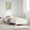 vidaXL Estructura de cama sin colch&oacute;n madera maciza blanca 75x190 cm