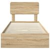 vidaXL Cama con almacenamiento con cabecera Roble Sonoma 75 x 190 cm