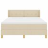 vidaXL Cama tipo Box Spring con colch&oacute;n Crema 190 x 140 cm tela