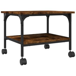 vidaXL Soporte de impresora 2 niveles roble ahumado 50x40x38 cm