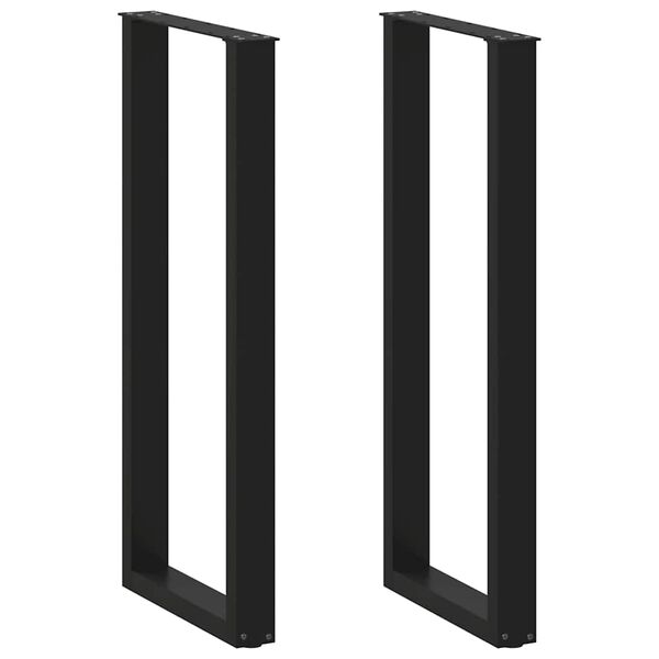 vidaXL Patas para mesa de bar en forma de U (2 unidades), color negro, 50 x 110-111 cm, acero