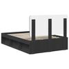 vidaXL Estructura de cama Negro 135 x 190 cm Madera de pino macizo