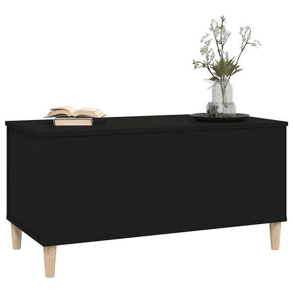 vidaXL Mesa de centro madera contrachapada negro 90x44,5x45 cm