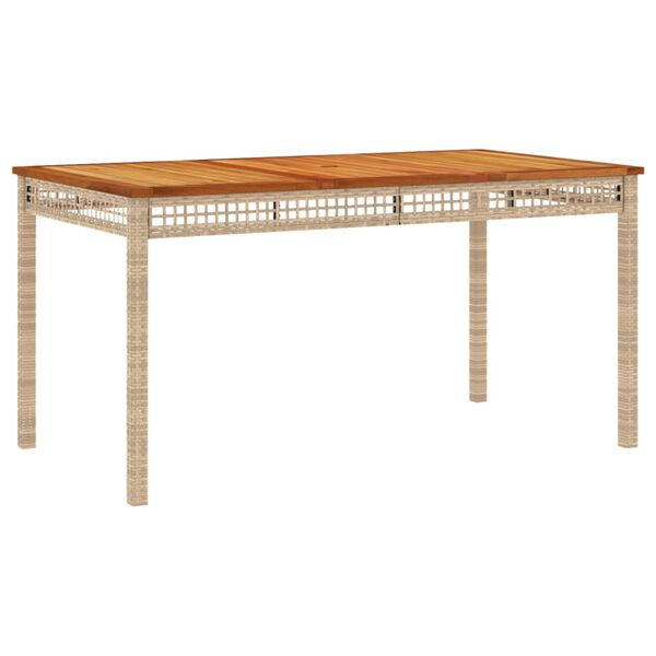 vidaXL Set comedor de jard&iacute;n 5 pzas con cojines rat&aacute;n sint&eacute;tico beige