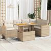 vidaXL Set sofás jardín y cojines 6 pzas ratán sintético acacia beige