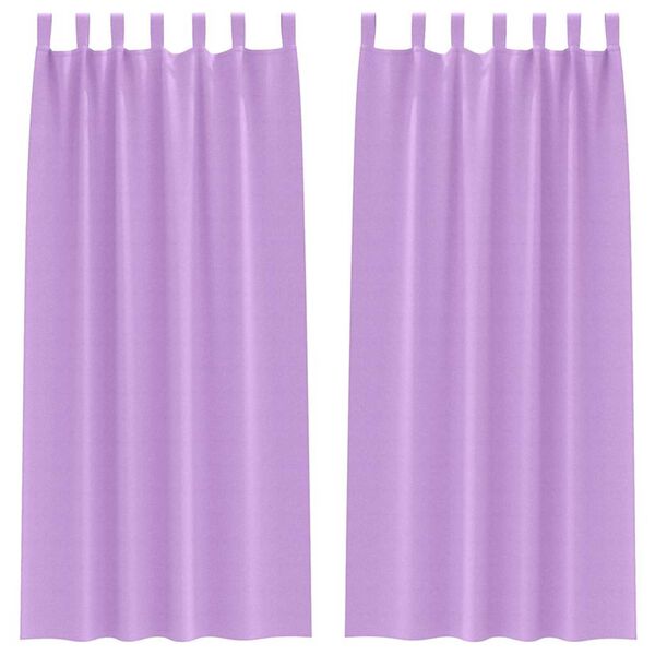 vidaXL Cortinas Opacas con Anillas 2 pcs Morado 225 x 140 cm Poli&eacute;ster