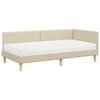 vidaXL Estructura de Cama Esquina con Colch&oacute;n Otro 2 pcs Crema tela
