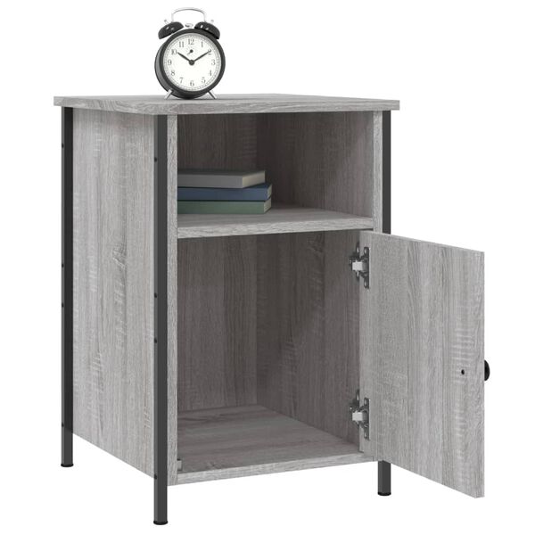 vidaXL Mesita de noche madera contrachapada gris Sonoma 40x42x60 cm