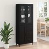 vidaXL Alacena 2 pcs Roble Negro Madera Ingenierizada y Vidrio