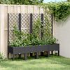 vidaXL Jardinera con enrejado PP negro 160x40x142 cm