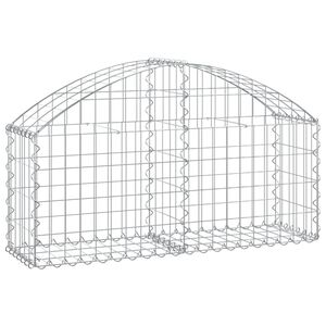 vidaXL Cesta de gaviones forma arco hierro galvanizado 100x30x40/60 cm