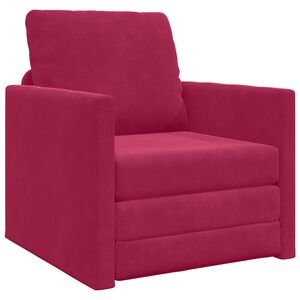 vidaXL Sof&aacute; cama Rojo vino 74 x 77 x 81 cm Terciopelo