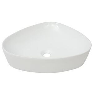 vidaXL Lavabo triangular de cer&aacute;mica blanco 50,5x41x12 cm