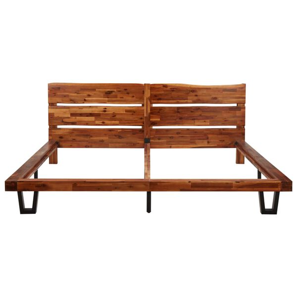 vidaXL Estructura de cama con borde natural madera maciza acacia 200cm