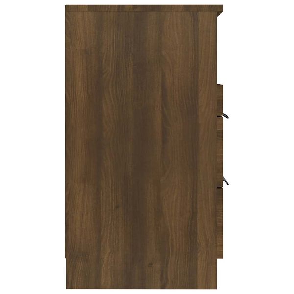vidaXL Mesita de noche madera contrachapada color roble marr&oacute;n