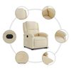 vidaXL Sill&oacute;n el&eacute;ctrico reclinable elevable de tela color crema
