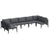 vidaXL Conjunto de sof&aacute;s de jard&iacute;n con coj&iacute;n 7 pcs Negro Acero