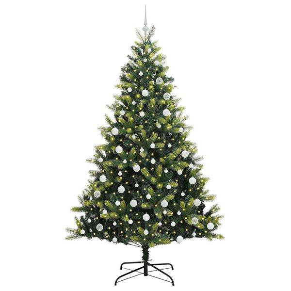 vidaXL Árbol de Navidad Artificial Plegable 300 LEDs Verde 210 cm