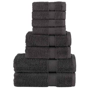 vidaXL Juego de toallas premium SOLUND 8 unidades antracita 600 gsm
