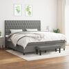 vidaXL Cama box spring con colchón tela gris oscuro 200x200 cm
