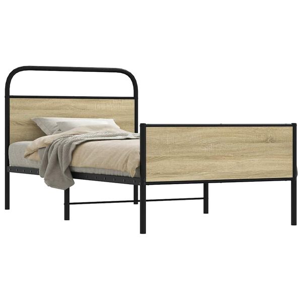 vidaXL Estructura de cama sin colchón 100x190 cm madera roble Sonoma