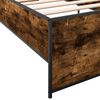vidaXL Estructura cama madera ingenier&iacute;a metal roble ahumado 90x190 cm