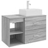 vidaXL Juego de muebles de ba&ntilde;o 2 uds. Sonoma gris
