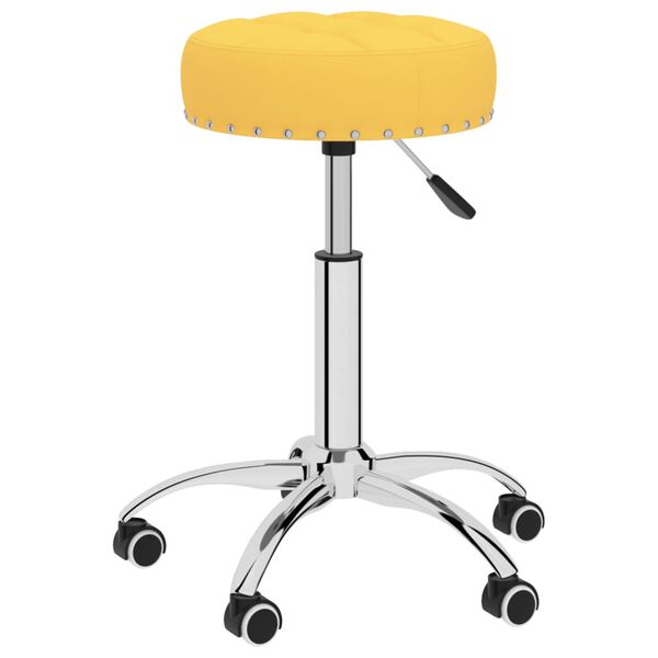 vidaXL Sillas de comedor giratorias 4 unidades tela amarillo mostaza