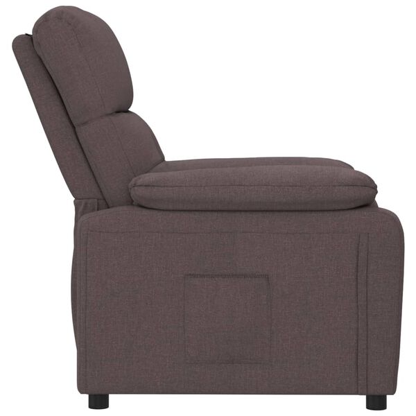 vidaXL Sill&oacute;n reclinable de tela marr&oacute;n oscuro