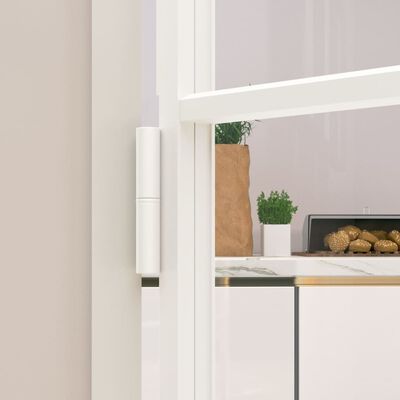 vidaXL Puerta interior vidrio templado y aluminio blanco 102x201,5 cm