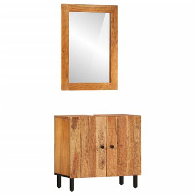 vidaXL Conjunto de armarios de baño 2 piezas madera maciza de acacia
