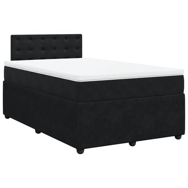 vidaXL Cama box spring con colch&oacute;n terciopelo negro 120x190 cm