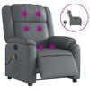 vidaXL Sill&oacute;n de masaje reclinable el&eacute;ctrico cuero sint&eacute;tico gris