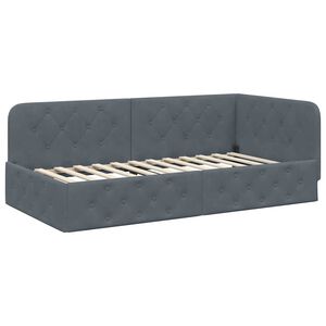 vidaXL Estructura de cama en esquina Gris oscuro 90 x 200 cm