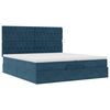 vidaXL Cama otomana con colchones y luces LED azul oscuro 200x200 cm