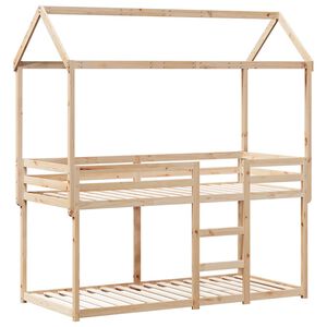 vidaXL Cama litera sin colch&oacute;n madera maciza de pino 90x200 cm