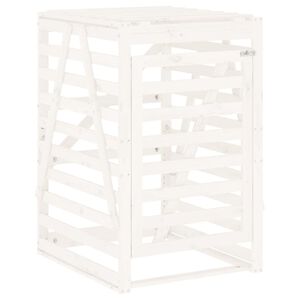 vidaXL Cobertizo para cubos de basura madera pino blanco 84x90x128,5cm