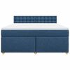vidaXL Cama box spring con colch&oacute;n tela azul 180x200 cm