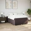 vidaXL Cama box spring con colch&oacute;n tela marr&oacute;n oscuro 140x190 cm