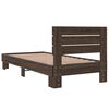 vidaXL Estructura cama madera ingenier&iacute;a metal roble marr&oacute;n 90x200 cm