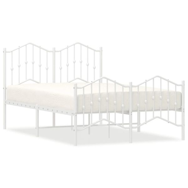 vidaXL Estructura cama sin colchón con estribo metal blanco 120x200 cm