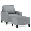 vidaXL Sill&oacute;n con taburete tela gris claro 60 cm