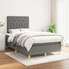vidaXL Cama box spring con colch&oacute;n tela gris oscuro 120x200 cm