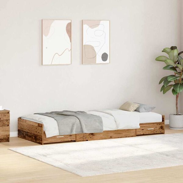 vidaXL Estructura de cama con cabecera Madera Vieja 80 x 200 cm