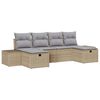 vidaXL Conjunto de sof&aacute; de jard&iacute;n 6 uds. Beige rat&aacute;n sint&eacute;tico