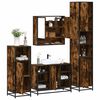 vidaXL Set de muebles baño 4 pzas madera contrachapada roble ahumado