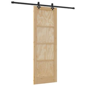 vidaXL Puerta Corredera Natural y negro 73,5 x 211 cm