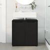 vidaXL Armario para lavabo de ba&ntilde;o con estante Negro 60 x 30 x 60 cm